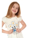 Bluza fetita cu flori, crem, NDZ8157 - Magazin online - Boutique